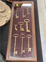 Showcase with Brass Skeleton Keys