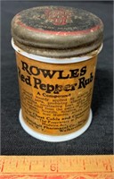 UNIQUE ROWLES RED PEPPER RUB MILK GLASS CANISTER