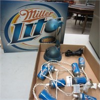 Miller Lite sign, string lights and more.