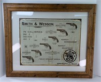 SMITH & WESSON FRAMED METAL SIGN