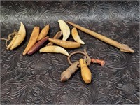 Old African Tooth Ornaments & Bone Carvings