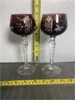 8" goblets by lead crystal