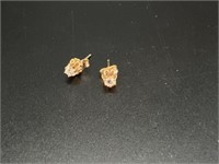 Pair of Earrings Unmarked with Diamonds, .5 Grams