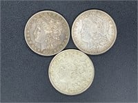 3 - US silver dollars 1895-S, 1897, 1921-S