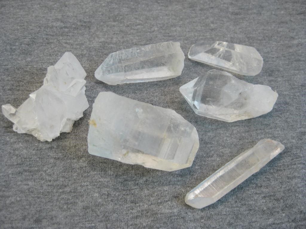 White Quartz Crystal Cluster & Pieces