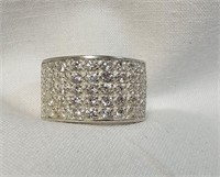 STERLING SILVER BAND SET W/ CUBIC ZIRCONIA