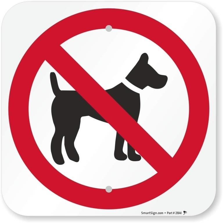 SmartSign Aluminum Sign, No Dogs Allowed" with