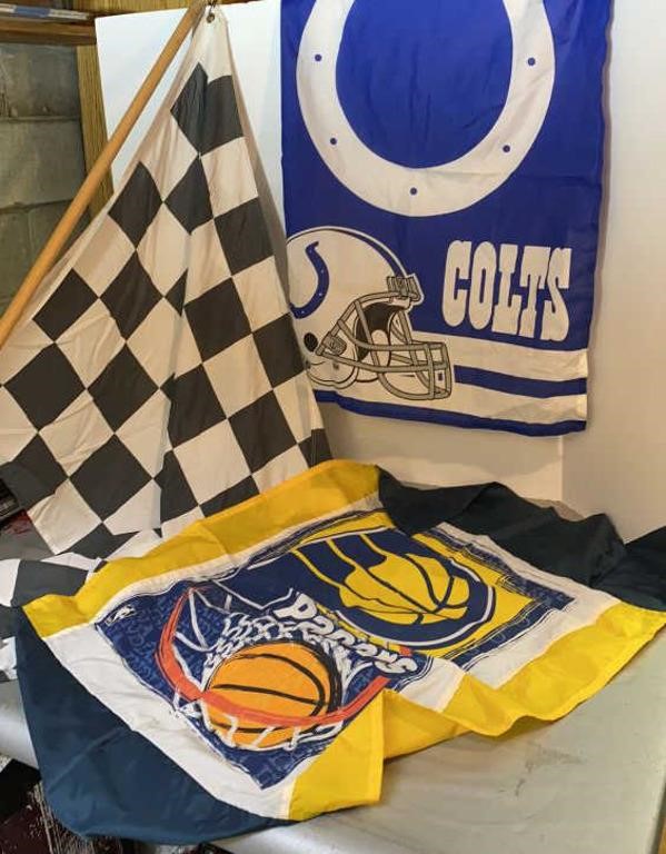 Checkered, Pacers & Colts Flags