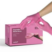 JussStuff Nitrile Exam Gloves - Pink (XL)