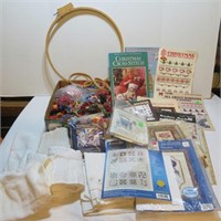 Embroidery threads - hoops - aida cloth- kits &