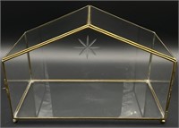 Brass & Glass Nativity Stable Display Case