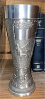 Vtg Germany Zinn Embossed Pewter Beer Stein