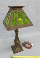 Vintage Stained Glass/ Metal Lamp 24"t