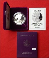 1992 S American Eagle 1 Ounce Silver Box/COA