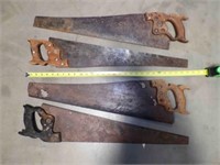 4 vintage Disston Hand Saws made in U.S.A.