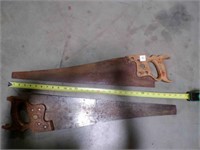 2 vintage Disston hand saws