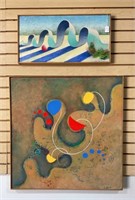 2 pc. Abstract Art Lot, Linda Larisch