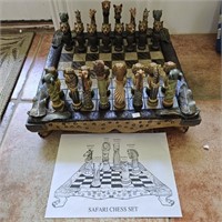 Safari Chess Set Figural Pieces & Claw Feet