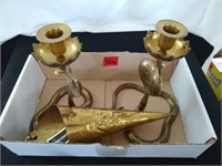 Brass Snake candleholders brass wall cone sconce