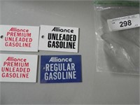 Vintage Metal Gas Pump Tags/Decals