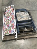 Pallet--asst folding chairs, door-mount iron board