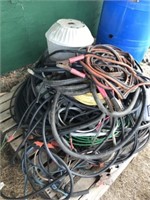 Pallet of Heavy Electrical Cords, Booster Cables &