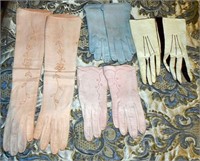 (4) Pairs Vtg Ladies Leather Gloves