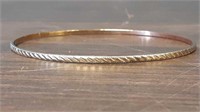 Gold-plated copper bangle 2.75 inch diameter