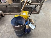 Sprayer, Mop Bucket, Barrel & Oil Dry