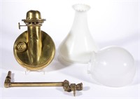 ANGLE LAMP CO. BRASS GAS ADAPTER WALL LAMP,