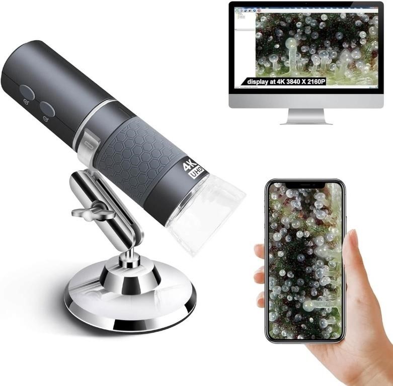 Ninyoon 4K WiFi Microscope for iPhone Android, 50