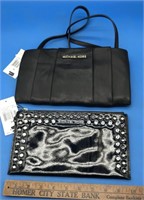 Pr New Tagged Michael Kors Black Leather Clutches
