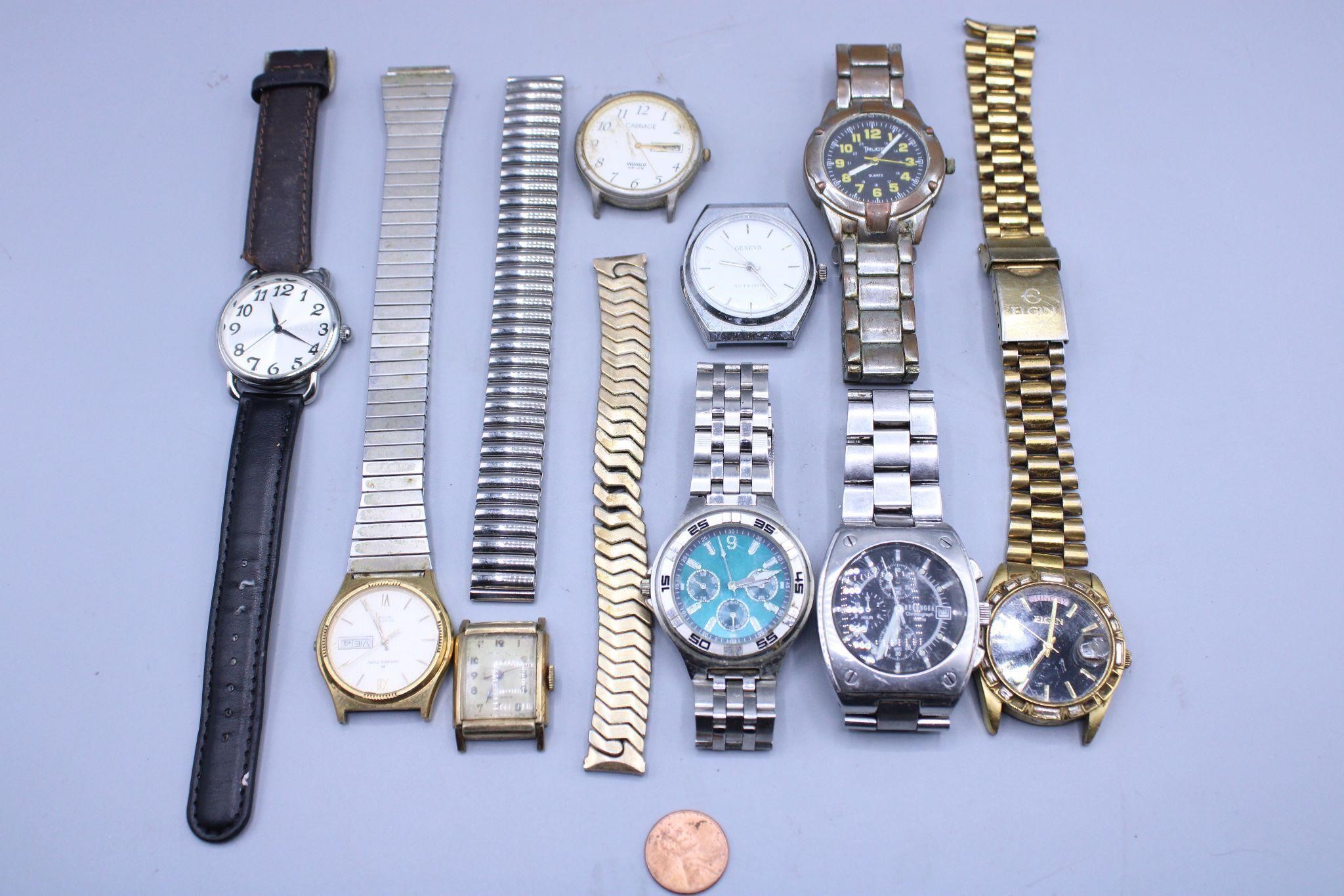 11 Wrist Watch Bands, Parts for Craft or Repair