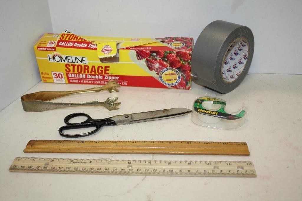 Wooden Ruler, Tongs, Gallon Storage Bags