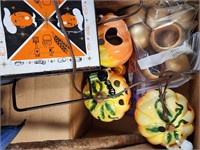 Box of VTG Halloween Decor Decorations