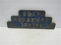 Bear Headlight Tester Aluminum Sign