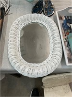 White Wicker Mirror