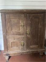 Antique Oak Wood Refrigerator Ice Box Chest
