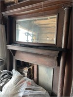 Wooden Mantle and Mirror