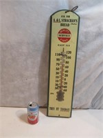 Vintage grand thermometre en bois