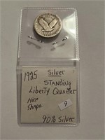 1925 90% Silver Standing Liberty Quarter
