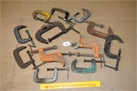 Large Group Lot of C Clamps