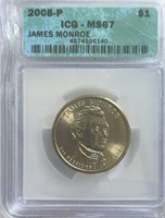 2008P James Monroe Dollar ICG MS67