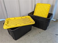 (2) Black & Yellow Storage Bin