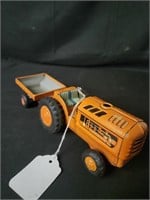 Vintage Tin Litho Kokyu Shokai Toy Tractor & Cart