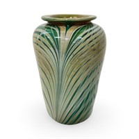 DEMAINE STUDIO 1977 - FINELY PULLED FEATHER VASE