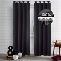 Bedsure 100% Blackout Curtains Linen Textured