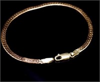 9ct gold flat cuban link bracelet