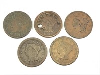 5 Large Cents, US Coins