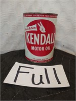 Vintage Kendall Dual Action 1qt Metal Oil Can